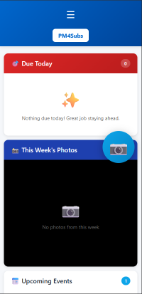 Mobile dashboard with camera button
